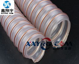 KS0905進口耐磨 工業 聚氨脂pu透明（míng）鋼絲吸塵通風軟管 印刷機 掃地車用